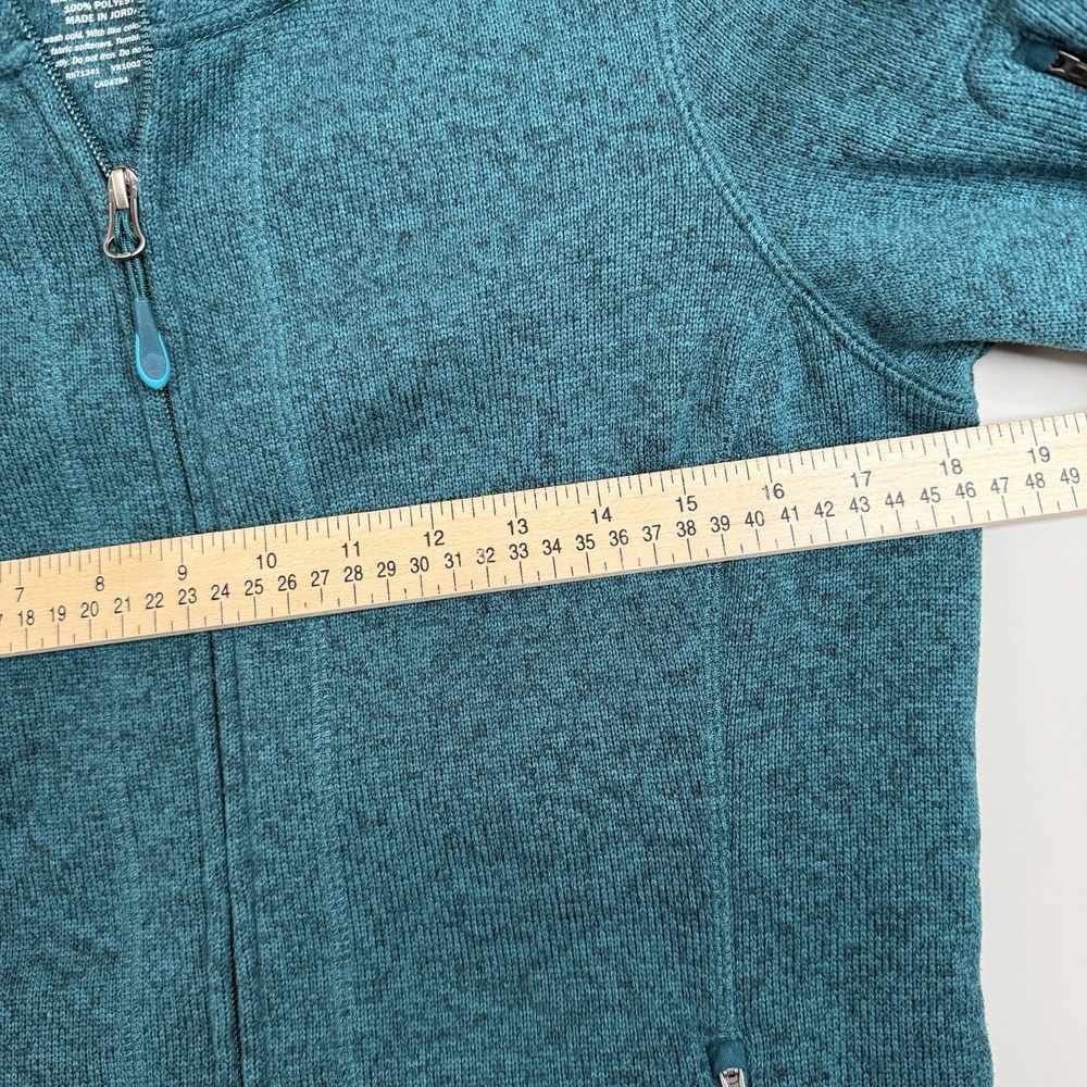 LL Bean Sweater Fleece‎ Jacket Women's SZ- S Petite deep blue-green Full Zip - Picture 11 of 16